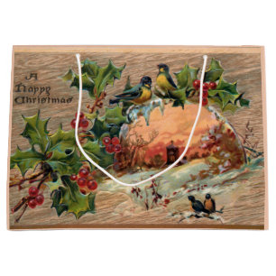 Bolsa De Regalo Grande Escena de Navidades rusos en madera templada