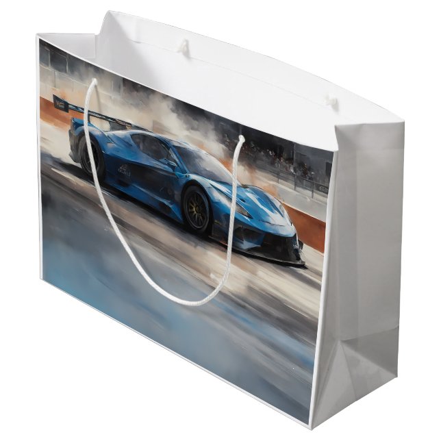 Bolsa De Regalo Grande Escena dinámica de raza urbana azul (Angulo reverso)