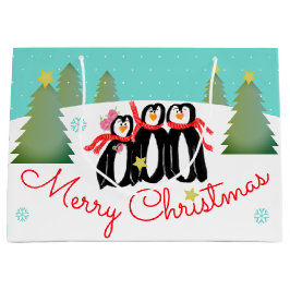 Bolsa De Regalo Grande Escena verde azulada en invierno