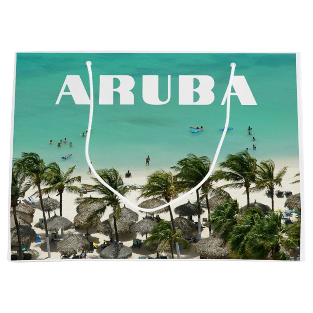 Bolsa De Regalo Grande Escenario de la playa de la isla caribeña de Aruba (Anverso)