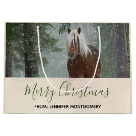 Bolsa De Regalo Grande Escenario marrón en Navidades de la selva de invie