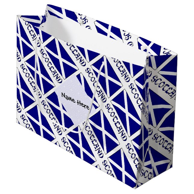 Bolsa De Regalo Grande Escocia Bandera escocesa personalización del negro (Angulo Anverso)