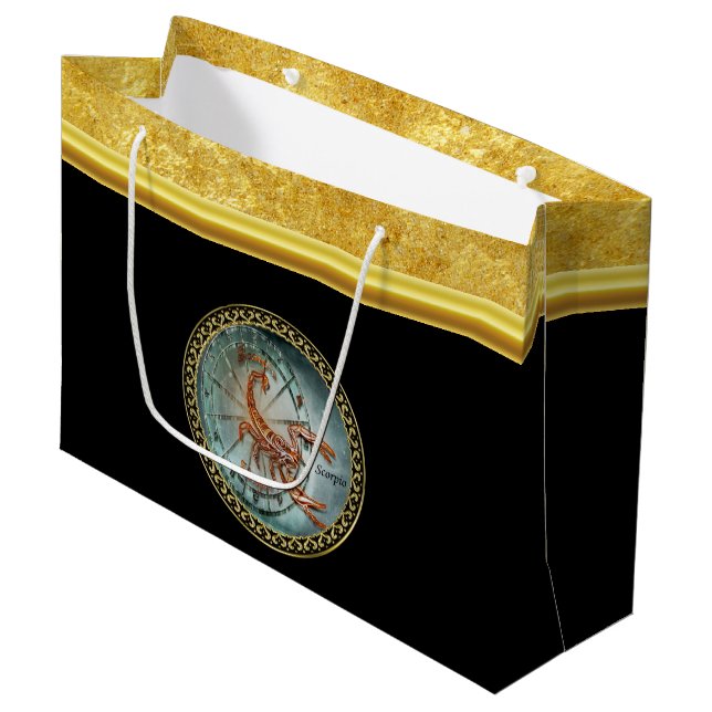 Bolsa De Regalo Grande Escorpio Zodiac Astrología diseño de Relieve metal (Angulo Anverso)