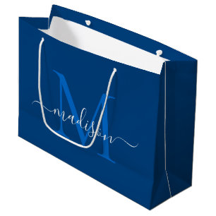 Bolsa De Regalo Grande Escritura elegante femenina de los azules marinos