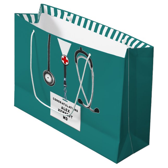 Bolsa De Regalo Grande Escuela de medicina Médica personalizada (Angulo Anverso)