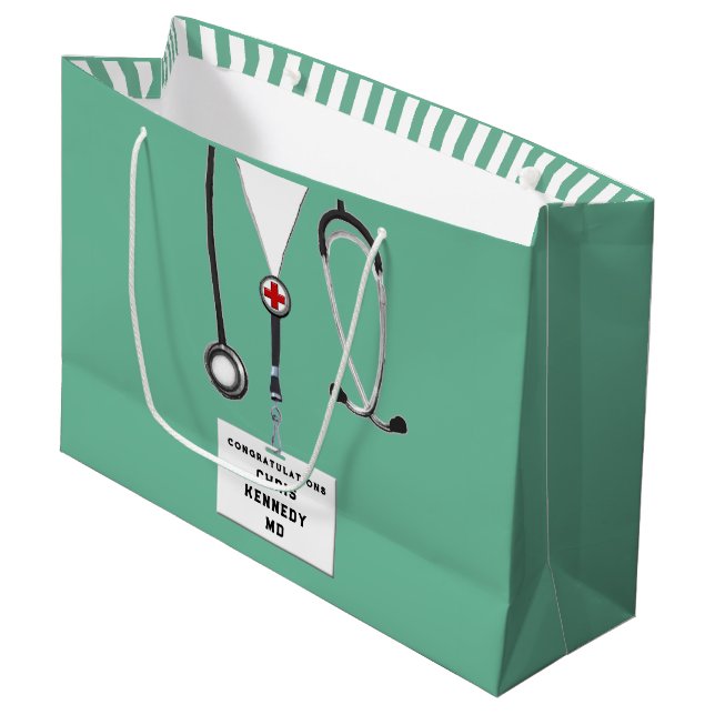 Bolsa De Regalo Grande Escuela de medicina Médica personalizada (Angulo Anverso)