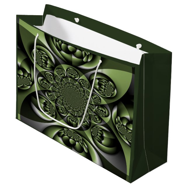Bolsa De Regalo Grande Esferas Mini Forest Blancas Verdes (Angulo Anverso)