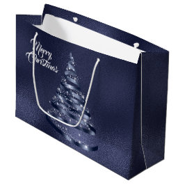 Bolsa De Regalo Grande Esparkle de árbol de cinta azul brillante para nav