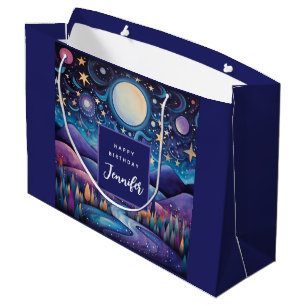 Bolsa De Regalo Grande Espectacular noche grande paisaje lunar cumpleaños