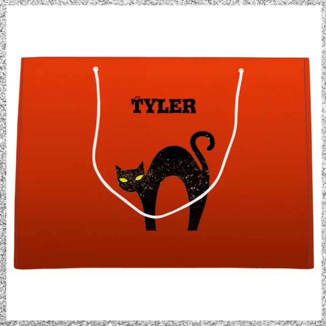 Bolsa De Regalo Grande Espeluznante Halloween de Gato Negro Sterrador (Subido por el creador)