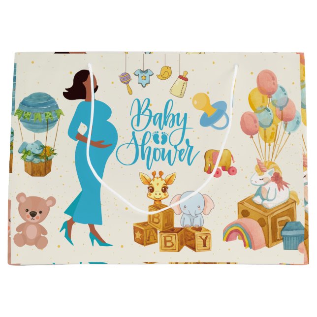 Bolsa De Regalo Grande Esperando madre Fiesta (Anverso)