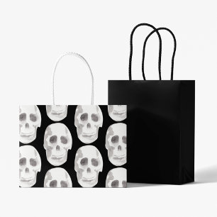Bolsa De Regalo Grande Espinoso patrón blanco y negro Feliz Halloween