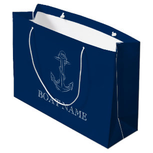 Bolsa De Regalo Grande Espíritu Náutico Ancla Azul Marino