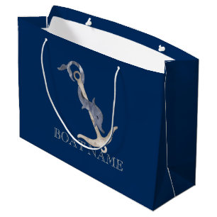 Bolsa De Regalo Grande Espíritu Náutico Ancla Delfín Azul Marina