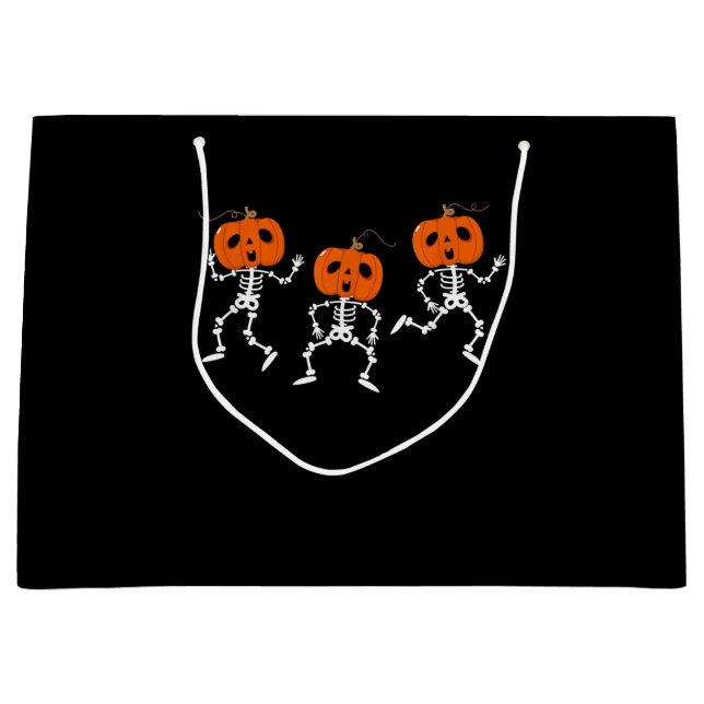 Bolsa De Regalo Grande Esqueleto bailarín esqueletos regalo de Halloween (Anverso)