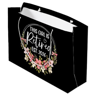 Bolsa De Regalo Grande Esta chica está jubilada Est. 2026 Jubilación flor