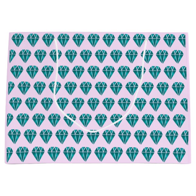 Bolsa De Regalo Grande Estallido de diamantes rosados (Anverso)