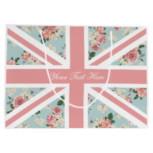 Bolsa De Regalo Grande Estampado de flores inglés de Union Jack de los