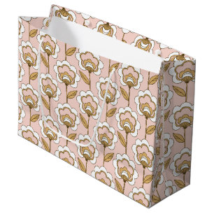 Bolsa De Regalo Grande Estampado de flores moderno de los mediados de