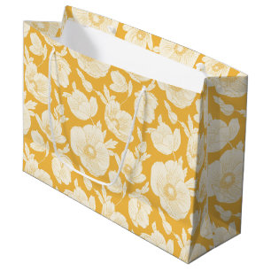 Bolsa De Regalo Grande Estampado de plores de oro