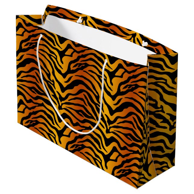 Bolsa De Regalo Grande Estampado de rayas de tigre (Angulo reverso)