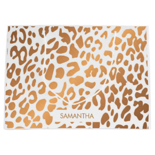 Bolsa De Regalo Grande Estampado leopardo de oro