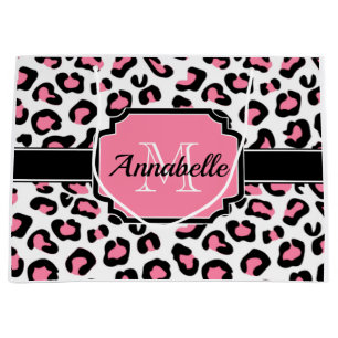 Bolsa De Regalo Grande Estampado leopardo rosado