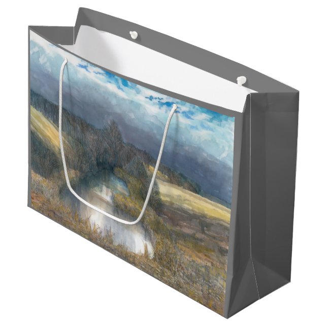 Bolsa De Regalo Grande estanque de otoño (Angulo Anverso)