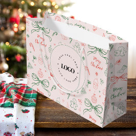 Bolsa De Regalo Grande Estética de Coqueta Logo Comercial Personalizado N