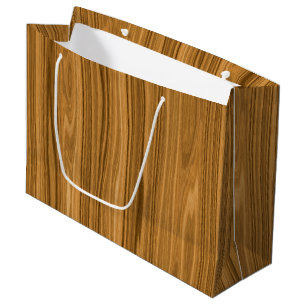 Bolsa De Regalo Grande Estilo de madera elegante del grano