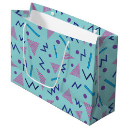 Bolsa De Regalo Grande Estilo geométrico Memphis azul de los 80 y 90