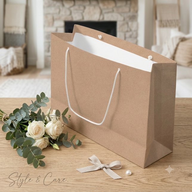 Bolsa de regalo grande estilo Kraft, embalaje de r (Kraft Style Large Gift Bag Charming Gift Packaging)