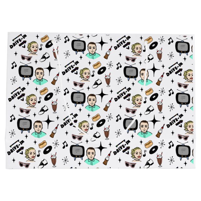 Bolsa De Regalo Grande Estilo retro nostálgico de los años 50 (Reverso)