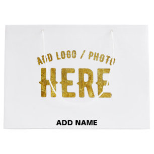 BOLSA DE REGALO GRANDE ESTILOSO MODERNO PERSONALIZABLE BLANCO VERIFICADO 
