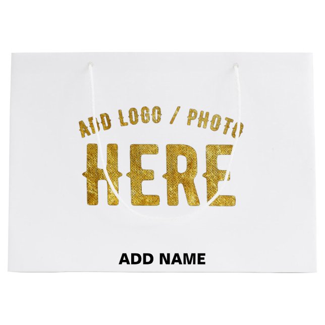 BOLSA DE REGALO GRANDE ESTILOSO MODERNO PERSONALIZABLE BLANCO VERIFICADO  (Anverso)