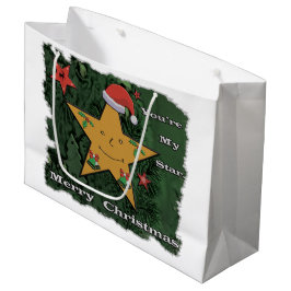 Bolsa De Regalo Grande Estrella de pan de jengibre navideño