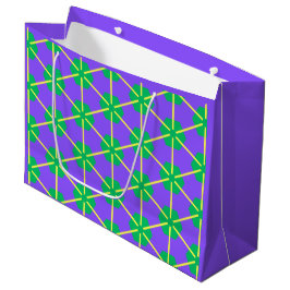 Bolsa De Regalo Grande Estrella Geométrica Explosiva en Púrpura, Verde y 