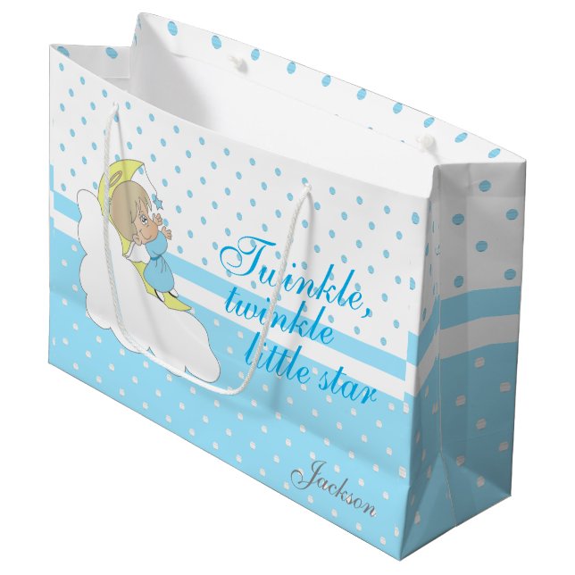 Bolsa De Regalo Grande Estrella Twinkle, Pequeña Estrella Twinkle - Azul  (Angulo Anverso)