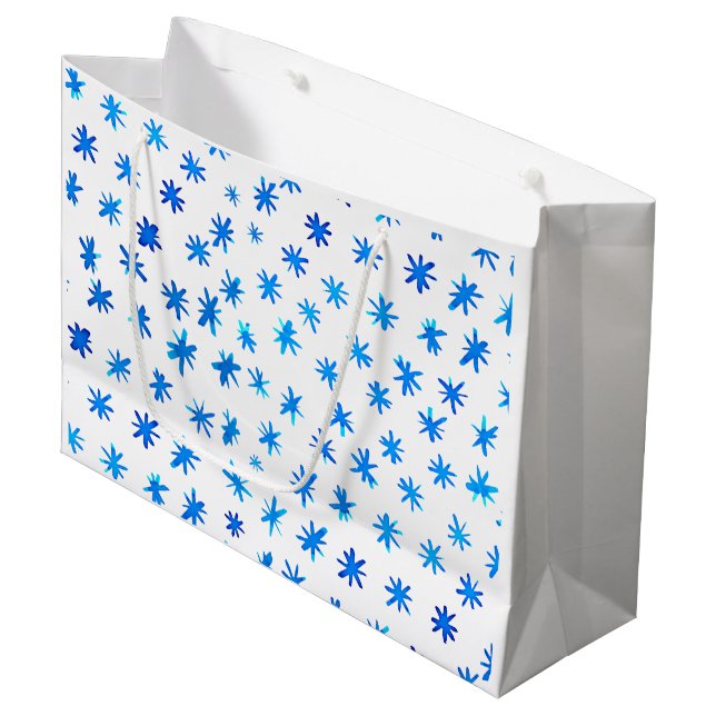Bolsa De Regalo Grande Estrellas acuarelas - azul (Angulo Anverso)