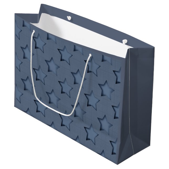 Bolsa De Regalo Grande Estrellas azules (Angulo Anverso)