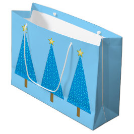 Bolsa De Regalo Grande Estrellas azules, árbol navideño moderno