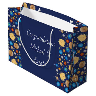 Bolsa De Regalo Grande Estrellas Baby Shower Galaxy Universe Space
