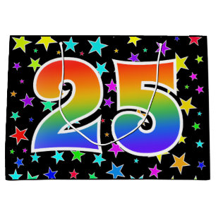 Bolsa De Regalo Grande Estrellas coloridas + Acontecimiento "25" del patr