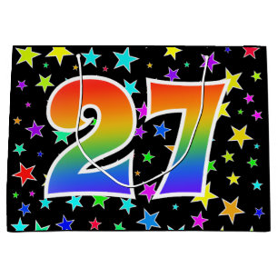 Bolsa De Regalo Grande Estrellas coloridas + Acontecimiento "27" del patr
