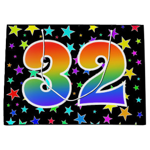 Bolsa De Regalo Grande Estrellas coloridas + Acontecimiento "32" del patr