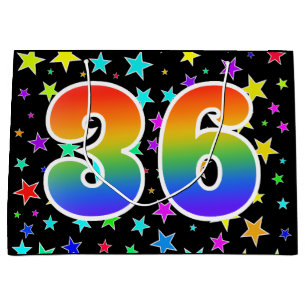 Bolsa De Regalo Grande Estrellas coloridas + Acontecimiento "36" del patr