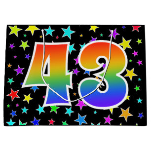Bolsa De Regalo Grande Estrellas coloridas + Acontecimiento "43" del patr