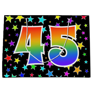 Bolsa De Regalo Grande Estrellas coloridas + Acontecimiento "45" del patr