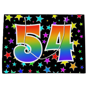 Bolsa De Regalo Grande Estrellas coloridas + Acontecimiento "54" del patr