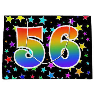 Bolsa De Regalo Grande Estrellas coloridas + Acontecimiento "56" del patr